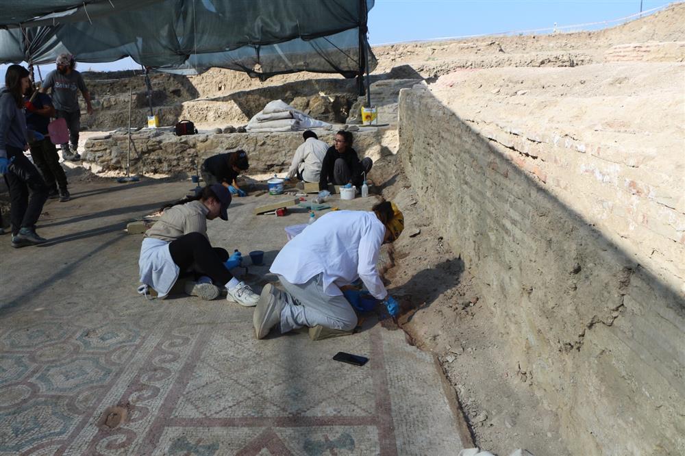 POMPEIOPOLIS’TE BİNLERCE YILLIK MİRAS GÜN IŞIĞINA KAVUŞTU! 105 METREKARELİK MOZAİK ORTAYA ÇIKARILDI